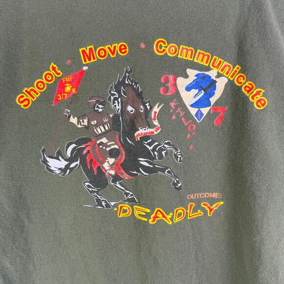 anvil green horse shoot move communicate streetwear mens shirt size Medium - Picture 5 of 7